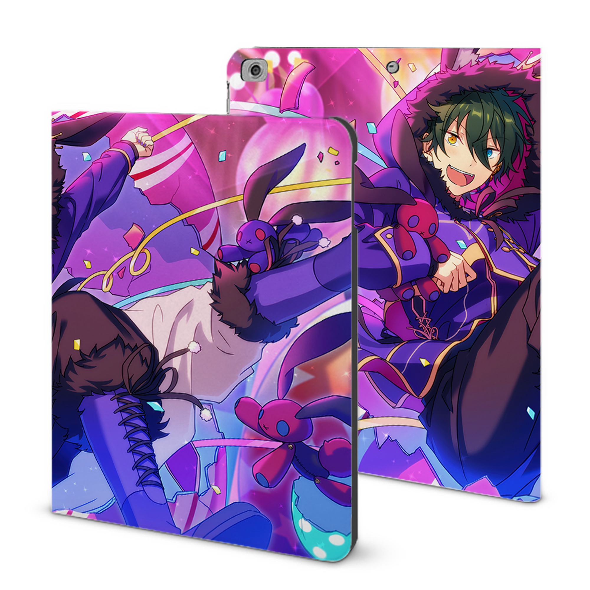 （画像用） あんさんぶるスターズ! Ensemble Stars IPad ケース ブック型 PUレザー TPU 耐衝撃 軽量 薄型 ペン収納なし 全面保護 IPad 各モデル対応